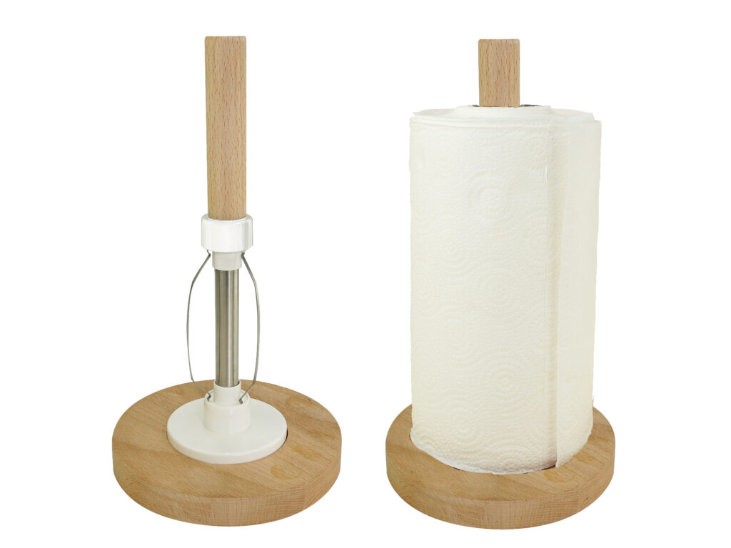 Austin towel holder with wooden base