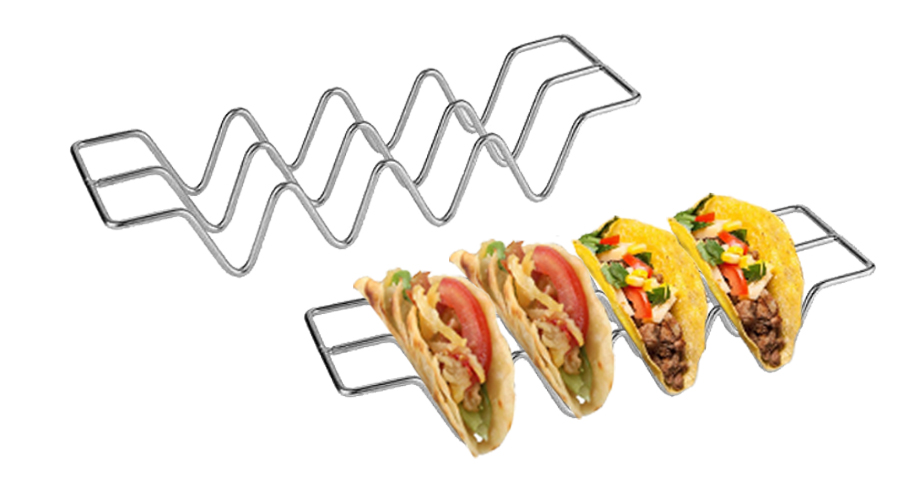 S/S TACO HOLDER, 4 ROWS